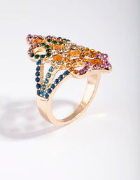 Gold Diamante Filigree Diamante Ring - link has visual effect only
