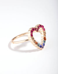 Gold Rainbow Cut Out Heart Ring - link has visual effect only