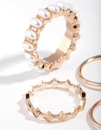 Gold Pearl Stack 4-Pack Rings - link has visual effect only