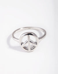 Silver Peace Sign Ring - link has visual effect only