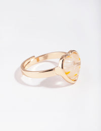 Gold Painted Yellow Daisy Heart Ring - link has visual effect only