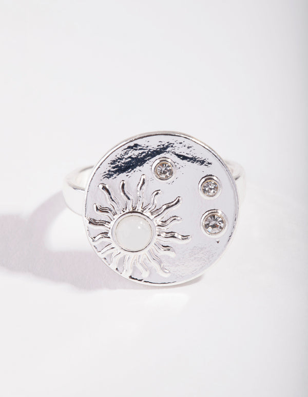 Silver Shield Sun Ring