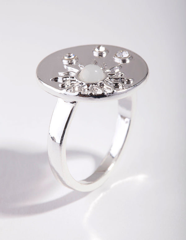 Silver Shield Sun Ring