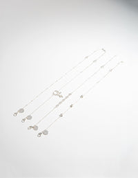 Silver Roses Bracelet & Anklet 4-Pack Set - link has visual effect only