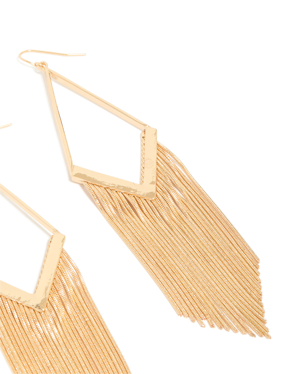 Gold Diamond Shaped Snakechain Earrings