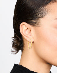 Gold Plated Sterling Silver 25mm Hoop Earrings - link has visual effect only