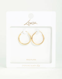 Gold Plated Sterling Silver 25mm Hoop Earrings - link has visual effect only