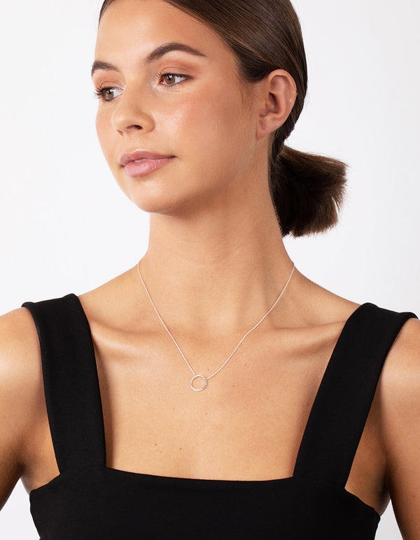Sterling Silver Open Circle Necklace