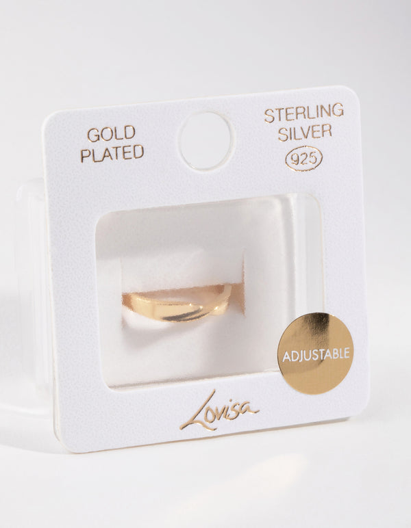 Gold-Plated Sterling Silver Open Ring