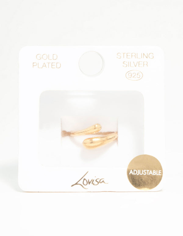 Gold-Plated Sterling Silver Open Ring