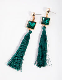 Gold Long Tassel Drop Earrings - link has visual effect only