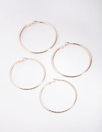 Rose Gold 60mm Pack Hoop Earring - link has visual effect only