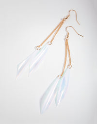 Gold Iridescent Twirl Drop Earrings - link has visual effect only