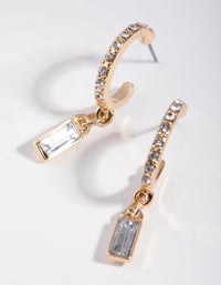 Gold Stone Huggie Earrings - link has visual effect only