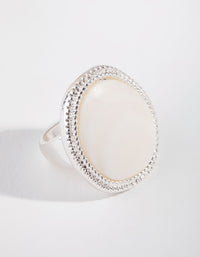 Silver Pearly Shield Ring - link has visual effect only