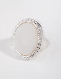 Silver Pearly Shield Ring - link has visual effect only