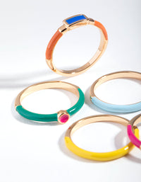 Gold Matte Bright 5-Pack Ring Set - link has visual effect only