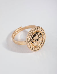 Gold Sunface Ring - link has visual effect only
