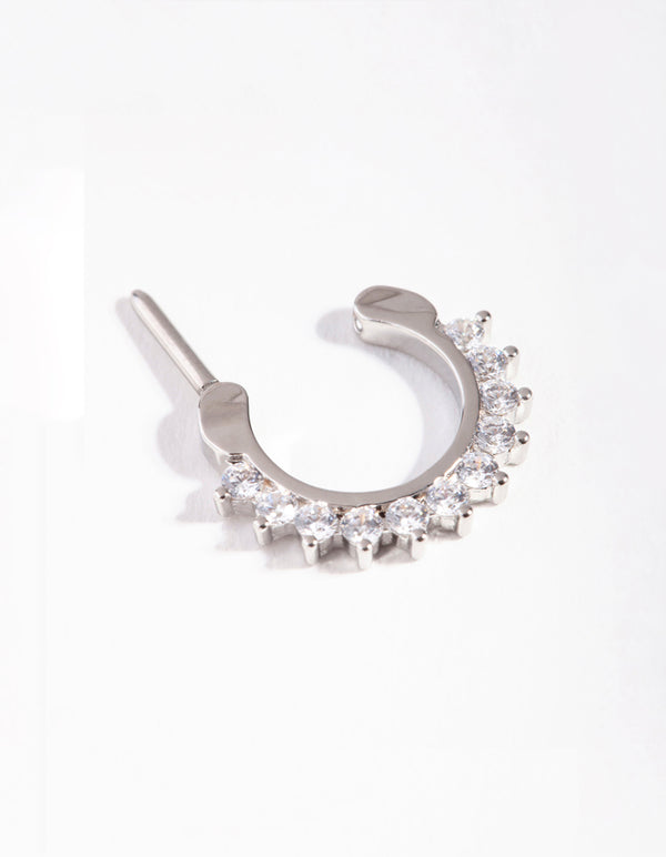 Surgical Steel Cubic Zirconia Septum