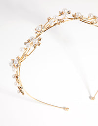 Gold Wire Pearl Crystal Headband - link has visual effect only