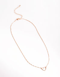 Rose Gold Open Heart Necklace - link has visual effect only