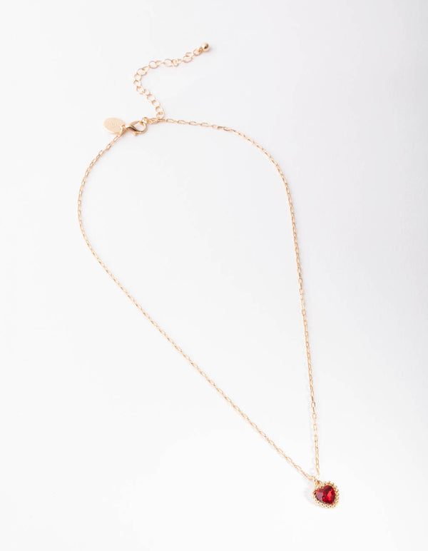 Gold Jewel Heart Necklace