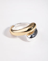Gold & Silver Snake Band Ring - link has visual effect only