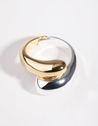 Gold & Silver Snake Band Ring - link has visual effect only