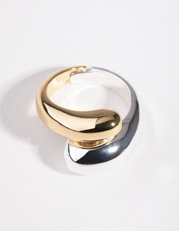 Gold & Silver Snake Band Ring