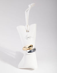 Gold & Silver Snake Band Ring - link has visual effect only