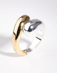 Gold & Silver Snake Band Ring - link has visual effect only