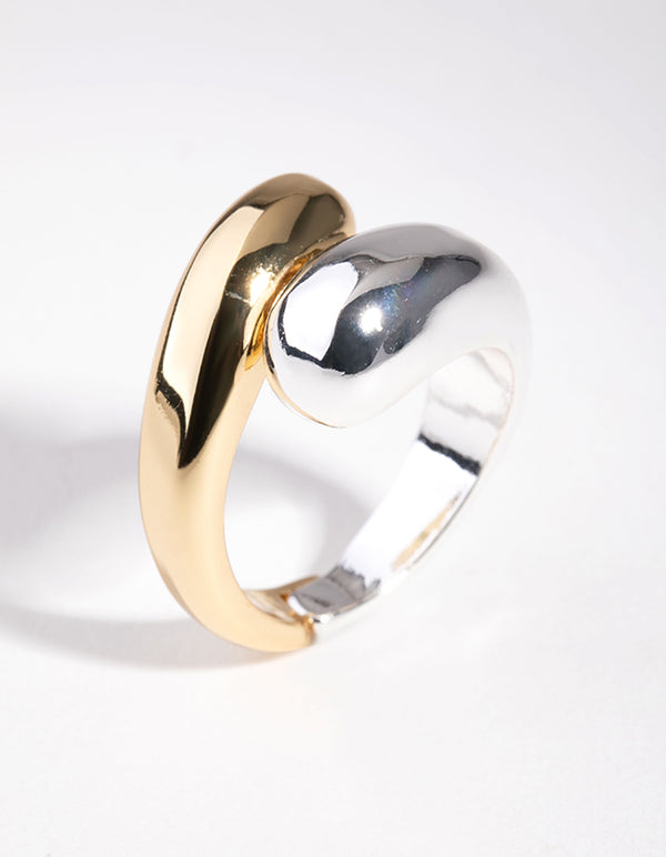 Gold & Silver Snake Band Ring