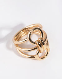 Gold Circle Link Rings - link has visual effect only