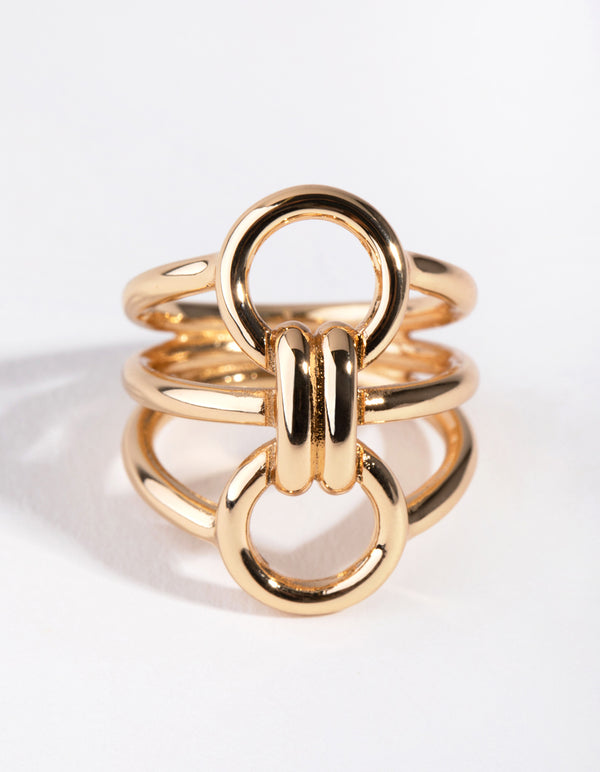 Gold Circle Link Rings