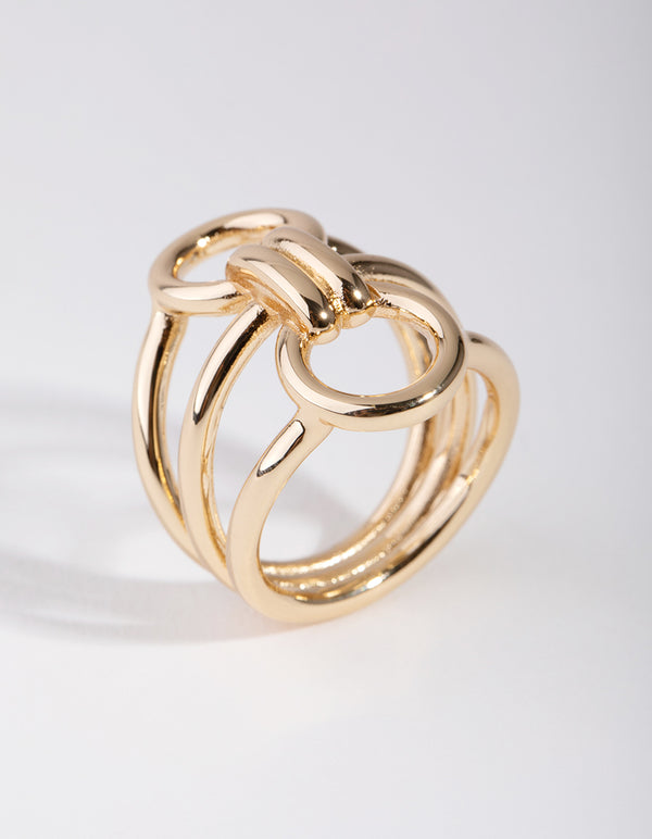 Gold Circle Link Rings