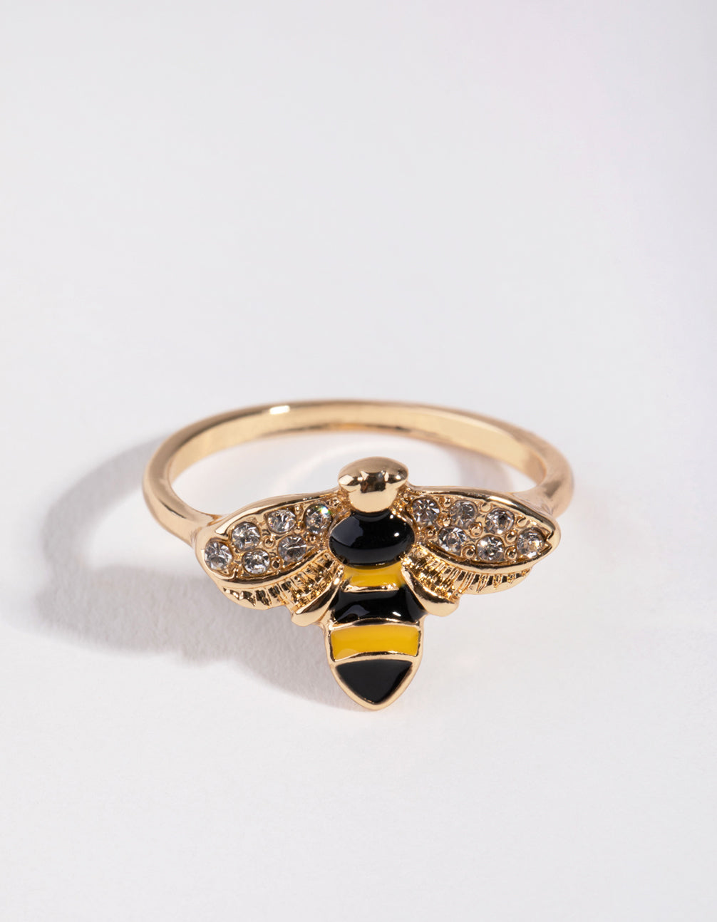 Vintage Gold Crystal Bee Ring