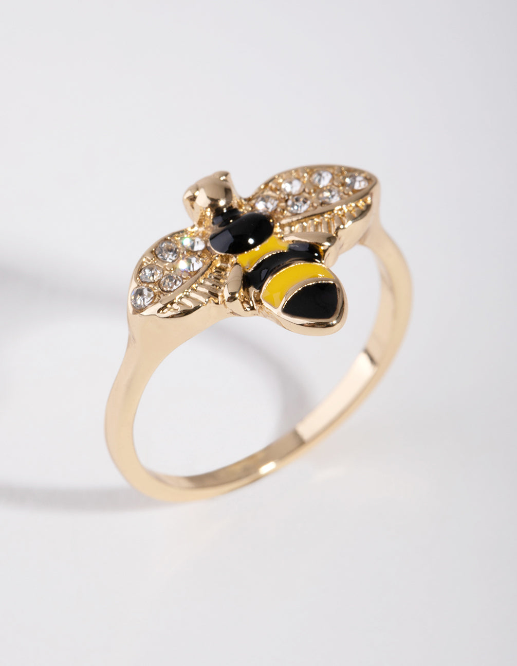 Vintage Gold Crystal Bee Ring