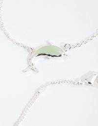 Silver Butterfly Bracelet & Anklet 4-Pack Set - link has visual effect only