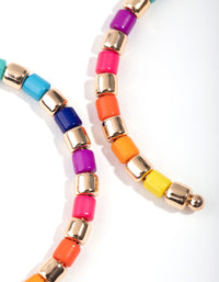 Gold Bright Bead Hoop Earrings - link has visual effect only