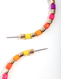 Gold Bright Bead Hoop Earrings - link has visual effect only