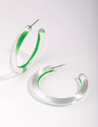 Acrylic Bright Green Hoop Earrings - link has visual effect only