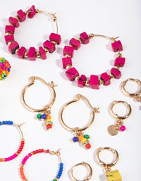 Gold Bright Bead 6-Pack Earring - link has visual effect only