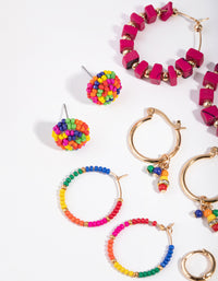 Gold Bright Bead 6-Pack Earring - link has visual effect only