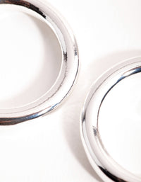 Silver Large Open Hoop Earrings - link has visual effect only