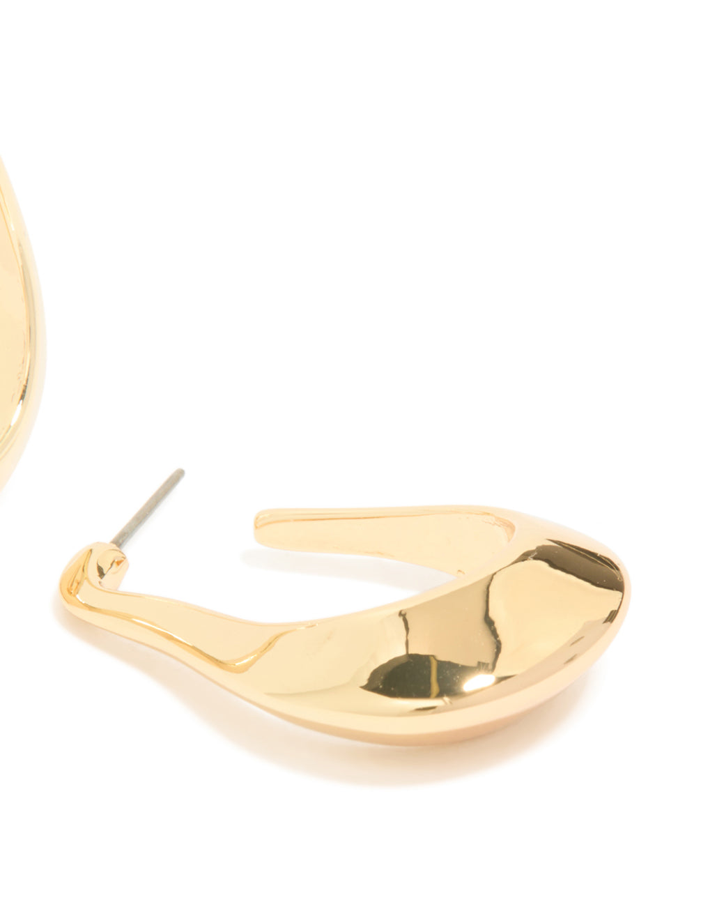 Gold Plated Rectangle Wide Hoop Earrings