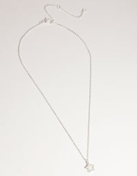 Silver Plated Diamante Star Necklace - link has visual effect only