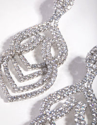 Silver Diamond Simulant Pear Shape Drop Earrings - link has visual effect only