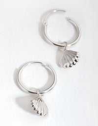 Sterling Silver Shell Hoop Earrings - link has visual effect only