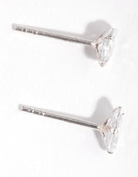 Sterling Silver  0.5ct Cubic Zirconia Oval Stud Earrings - link has visual effect only