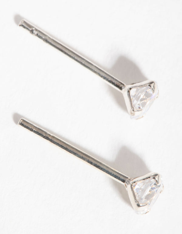 Sterling Silver 0.25ct Cubic Zirconia Stud Earrings